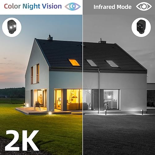Miniatura 6 de ELECCTV Cámaras de seguridad inalámbricas para exteriores para seguridad del hogar inalámbricas con alarma de sirena y foco, detección de