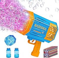 Vista 14 de Ametralladora de burbujas mejorada, solución integrada, soplador automático, más de 8000 burbujas por minuto para niños y adultos, juguetes de Azul