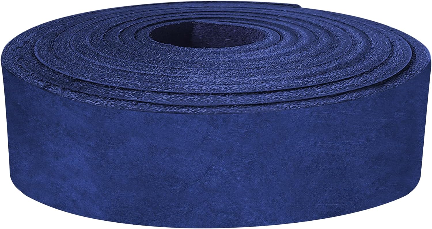 ELW 9-10 oz (3.6-4mm) Latigo Leather Belt Grade Straps & Strips | Size: 8"X50" (20.3x127cm) | Blue | Full Grain Cowhide, Heavy Duty Holsters, Sheathes, Harness, Saddle, Guitar Straps, DIY Crafts