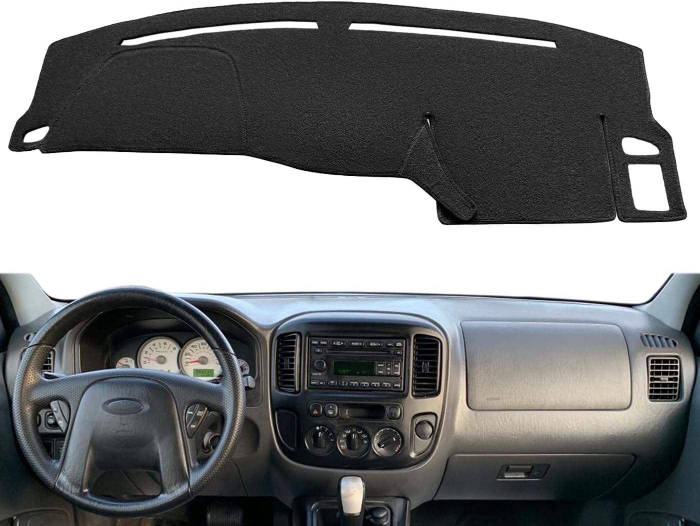 Yiz Dash Cover Mat Custom Fit for Ford Escape/Mercury Mariner Dashboard Cover Pad Carpet J217 (Black)