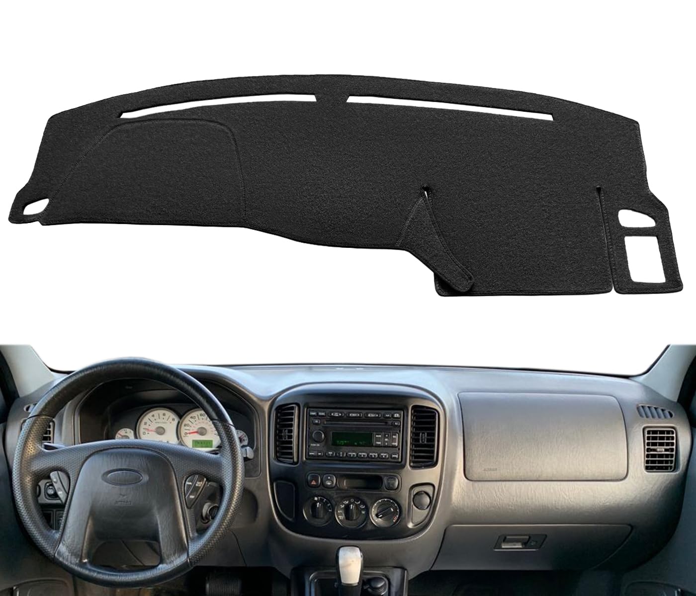 Yiz Dash Cover Mat Custom Fit for Ford Escape/Mercury Mariner Dashboard Cover Pad Carpet J217 (Black)