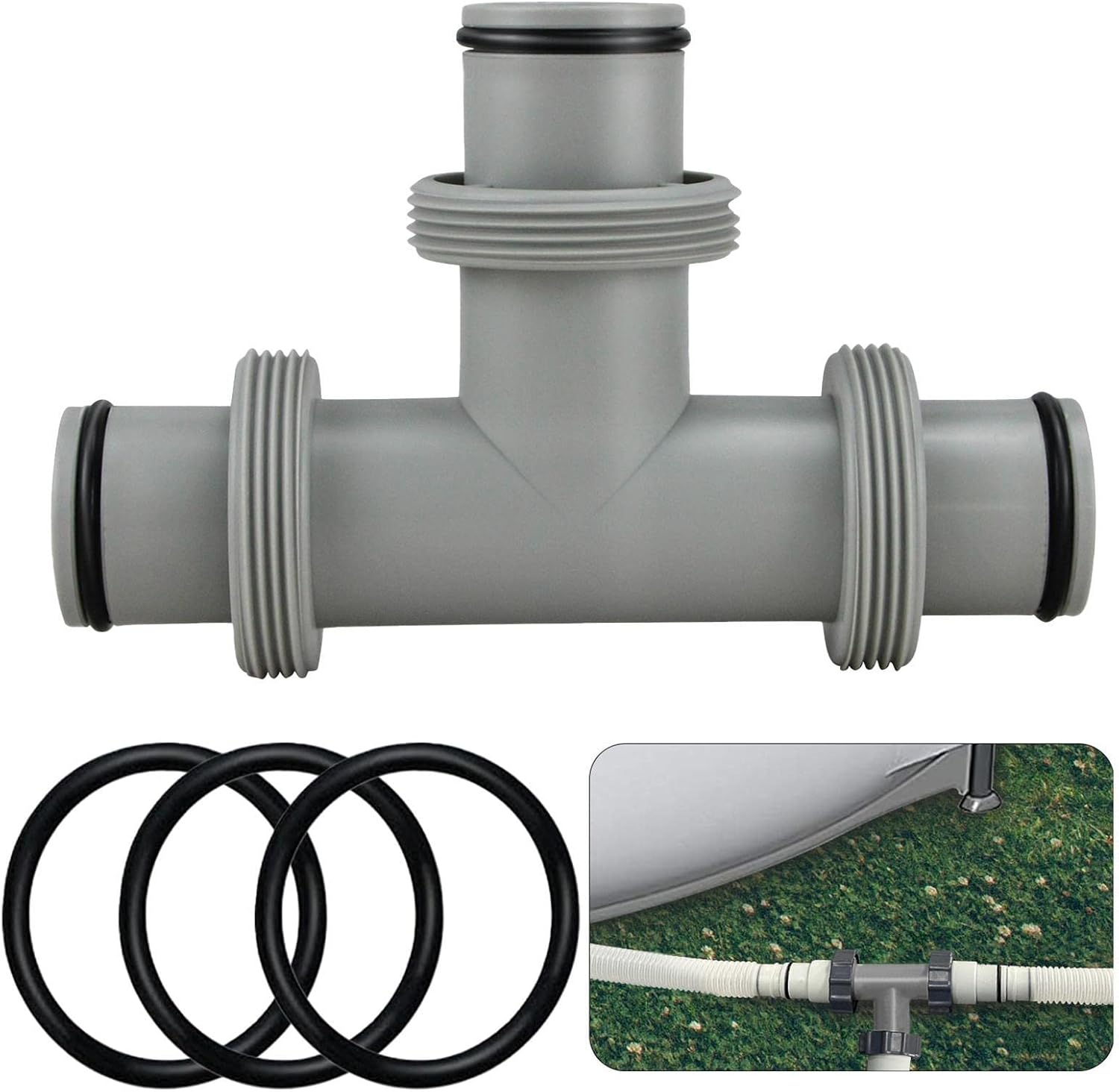 3 Way Hose Connector Pool Filter Hose Connector T Joint for Water