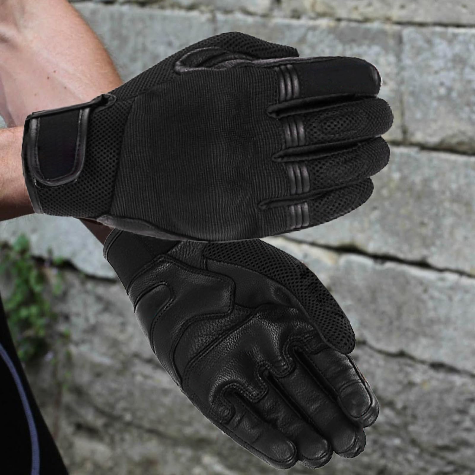 Genérico Guantes de Moto Táctiles y con amortiguación | Dedos completos Transpirable para escalada, navegación, carreras en carretera, deportes al aire libre, accesorios unisex,