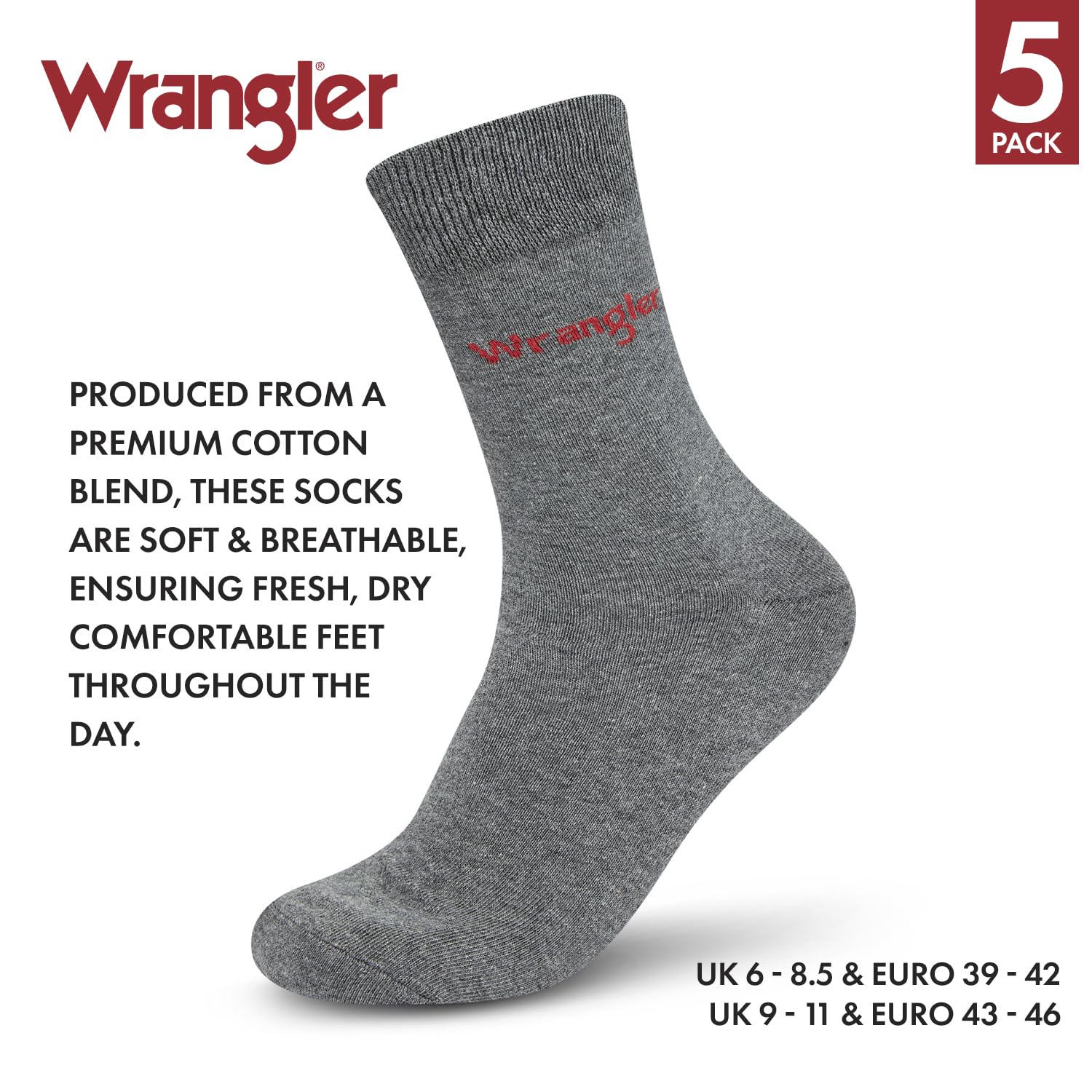 WRANGLER Skarpety męskie LEES - 5 szt. czarne/grafitowe/szare marl, Czarny/grafitowy/szary marl, 37-42 EU