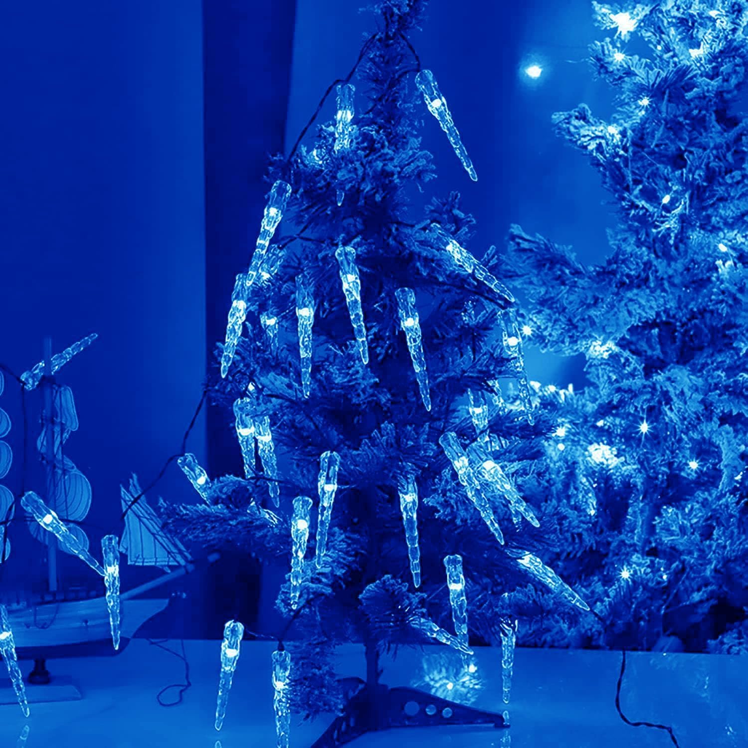 Luces de hadas de carámbanos USB, 10 m, 80 LED, USB, de plástico, cortina de iluminación para jardín, césped, boda, vacaciones, decoración de fiestas en interiores
