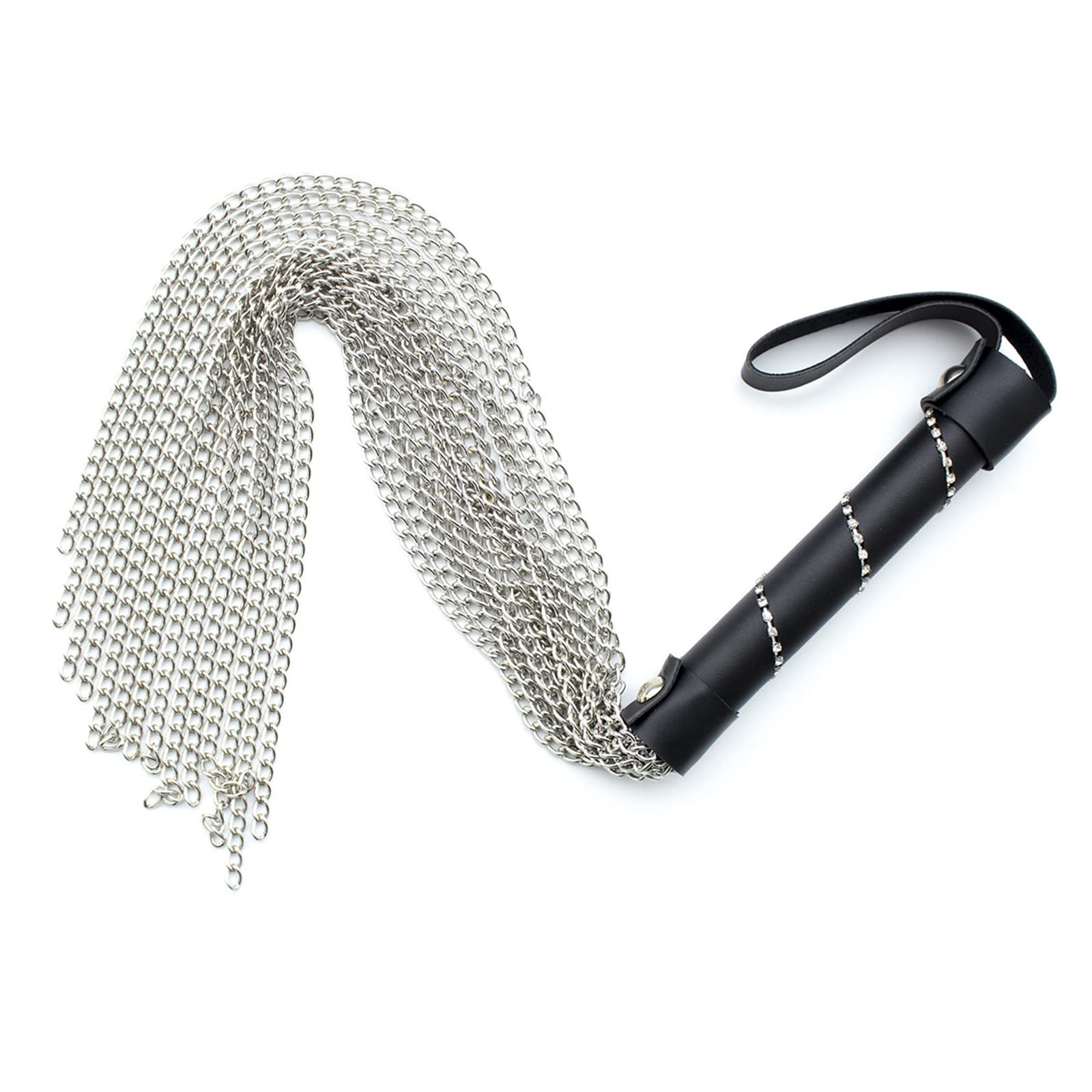 Frusta Sesso Frusta Dura Cavallo SM Frusta Toro Sculacciata Frusta da Equitazione Catena di Metallo Manico in Strass Schiavo Erotico Accessori Erotici Coppia Adulta