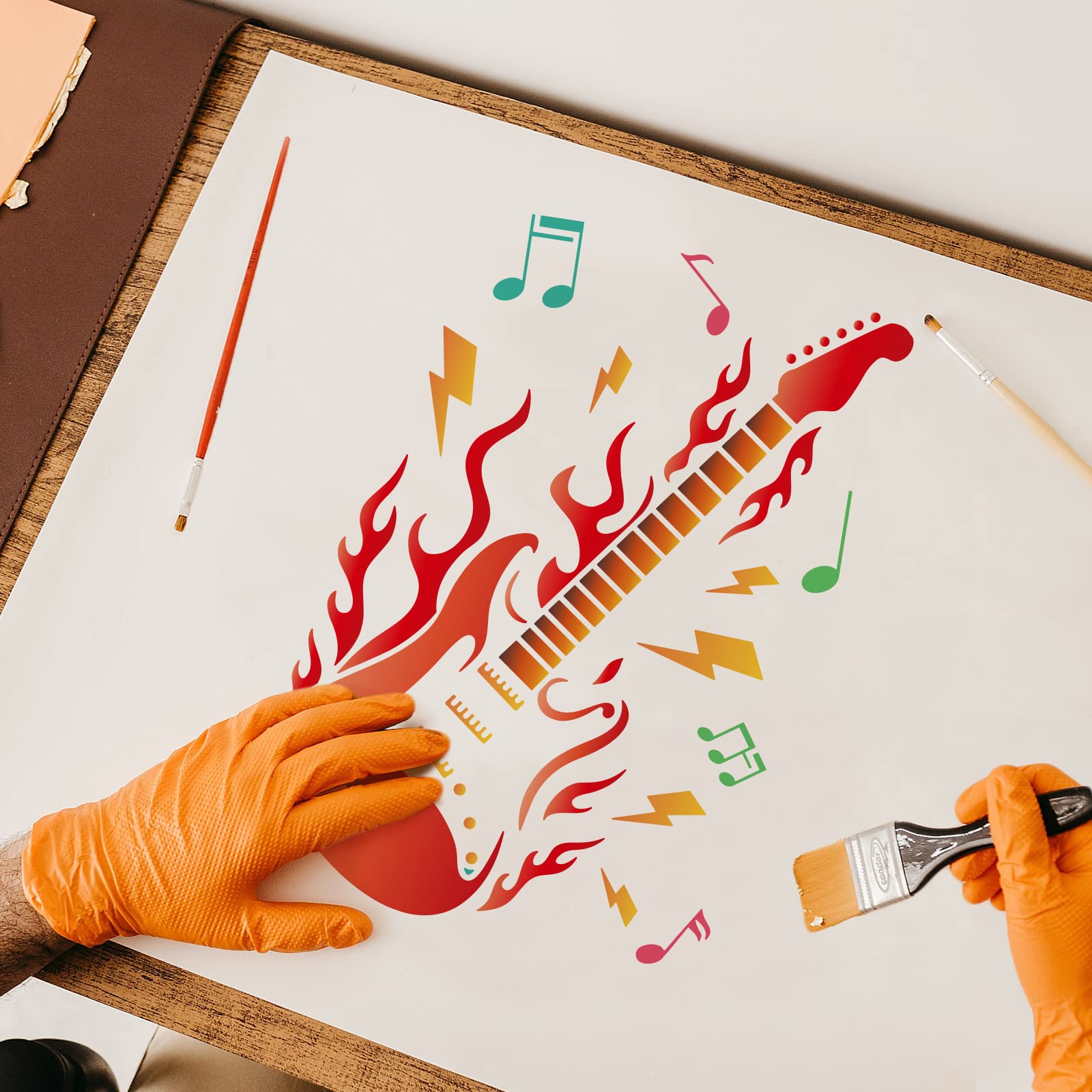 Kit Pintura Por Números Kaliosy - 4 Telas Musicais Com Tintas E Pincéis
