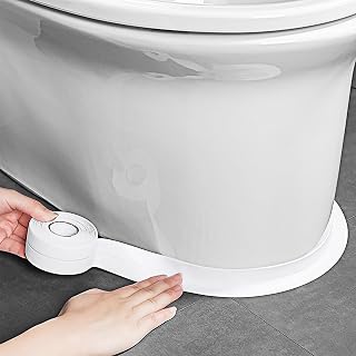 TOUSEA Waterproof Caulk Tape Self-Adhesive Sealant Strip 1.5in x 10.5ft White - Easy Bathroom Kitchen Sealing