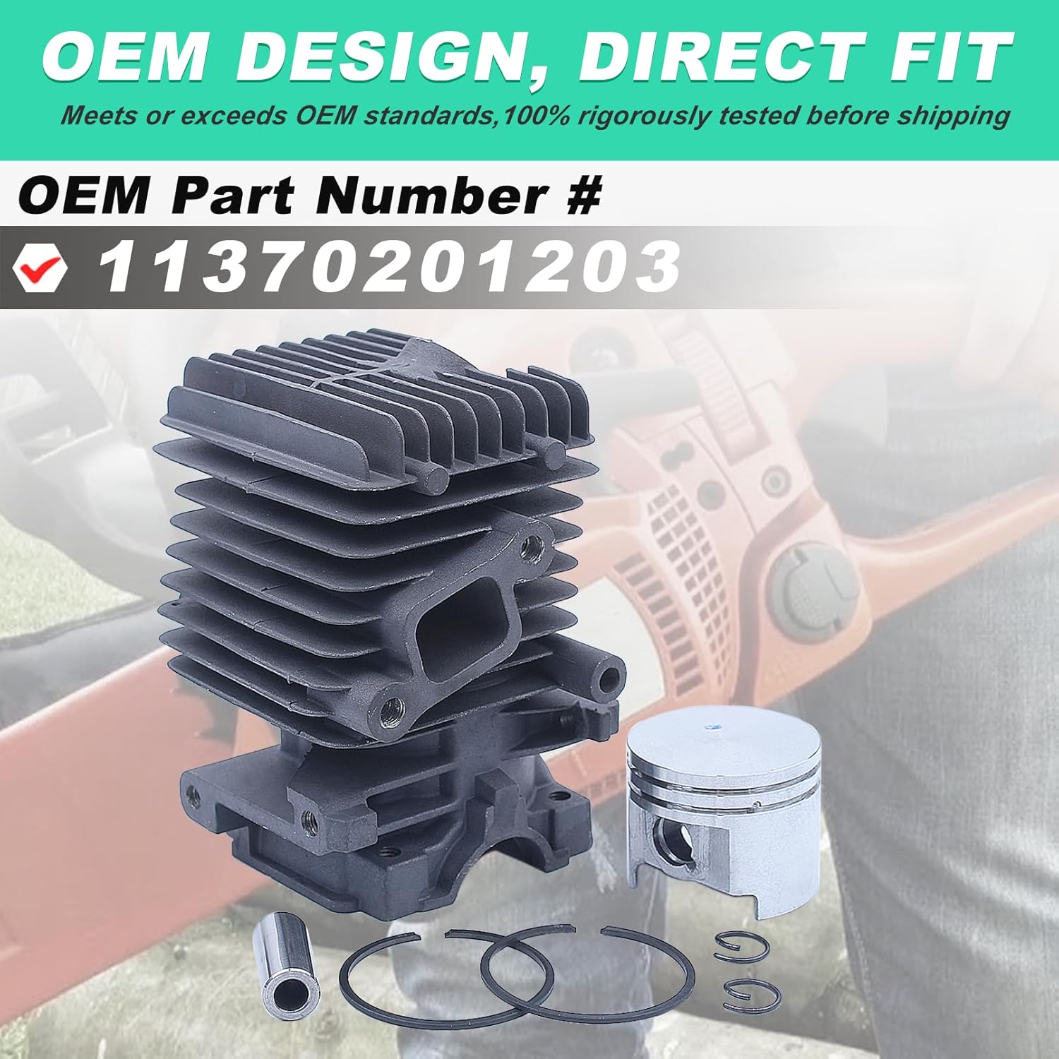 Adefol 37MM Cylinder Piston Kit for Stihl MS192 MS192T MS192TC MS192TC-E MS192TC-E Z M S192T-Z Chainsaws Replace # 1137 020 1203, 11370201203