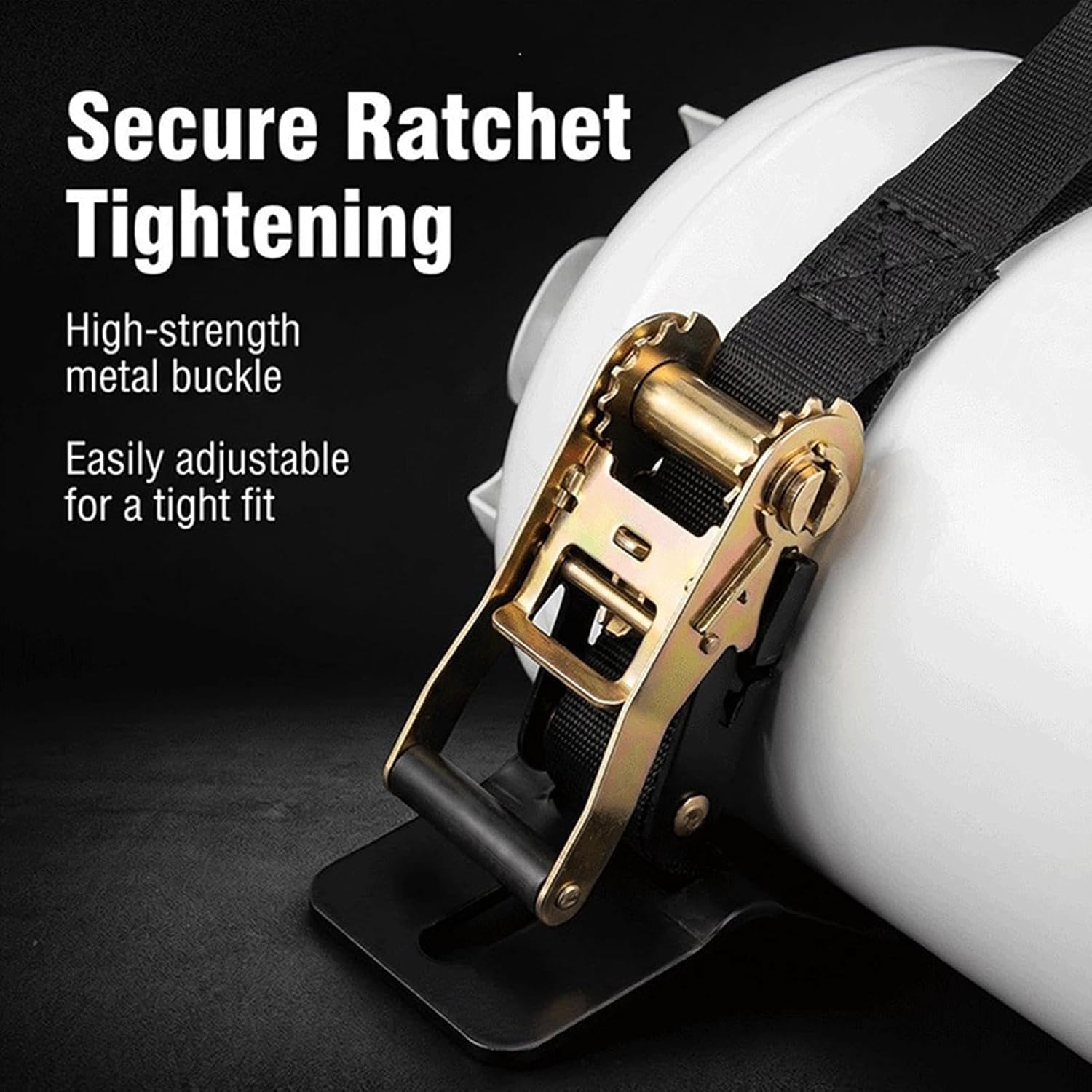 Heavy Duty Cylinder Bracket - Propane Tank Holder Wall Mount with Strap