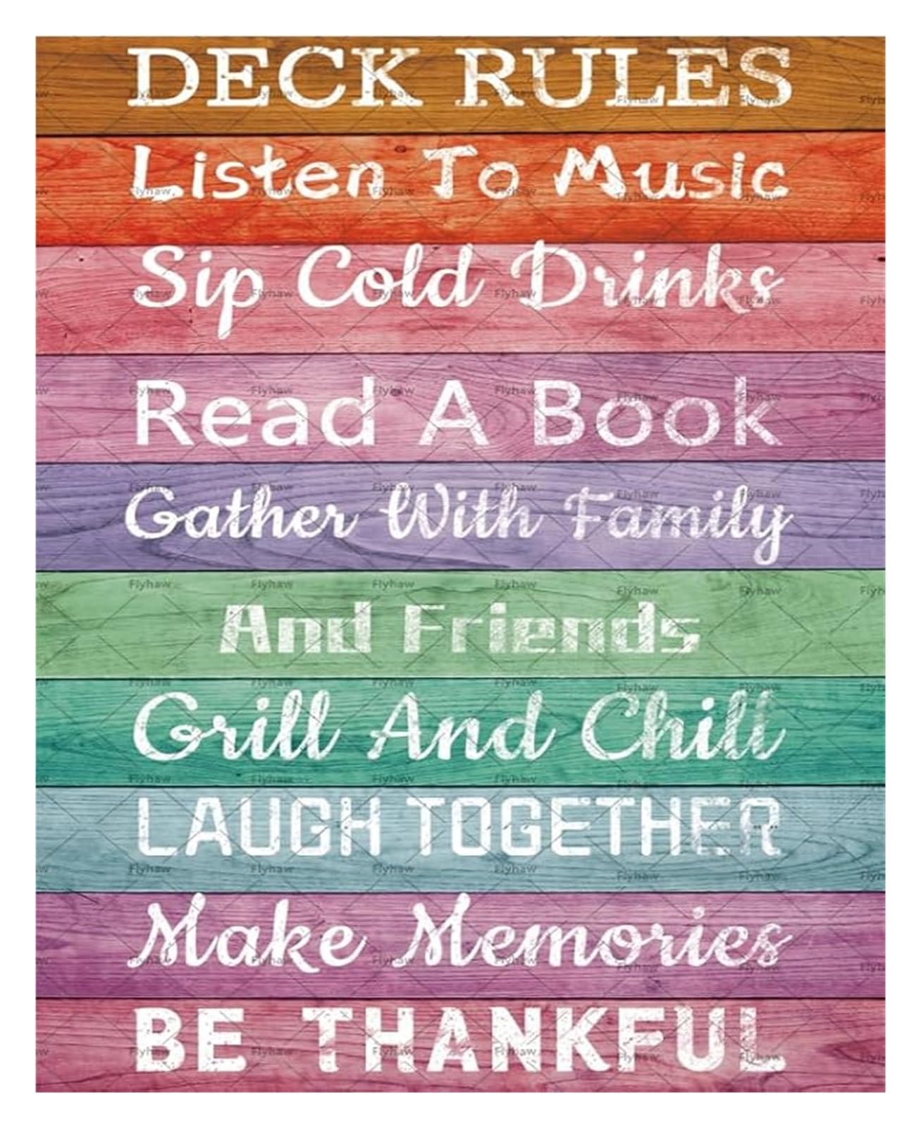 PKNVKZIDK Vintage Deck Rules Tin Sign Humorous Metal Wall Decor for Man Cave Outdoor Bar Patio 8 X 12 in