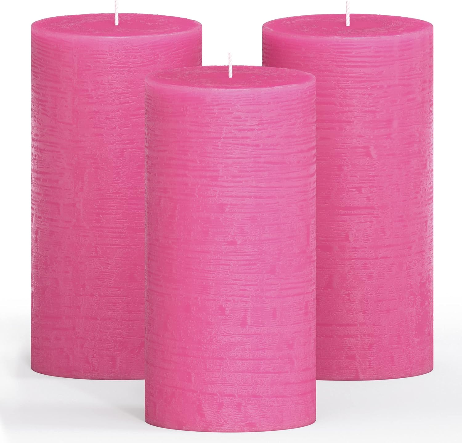 CANDWAX 3x6 inch Pillar Candles Set of 3 Decorative Candles Unscented