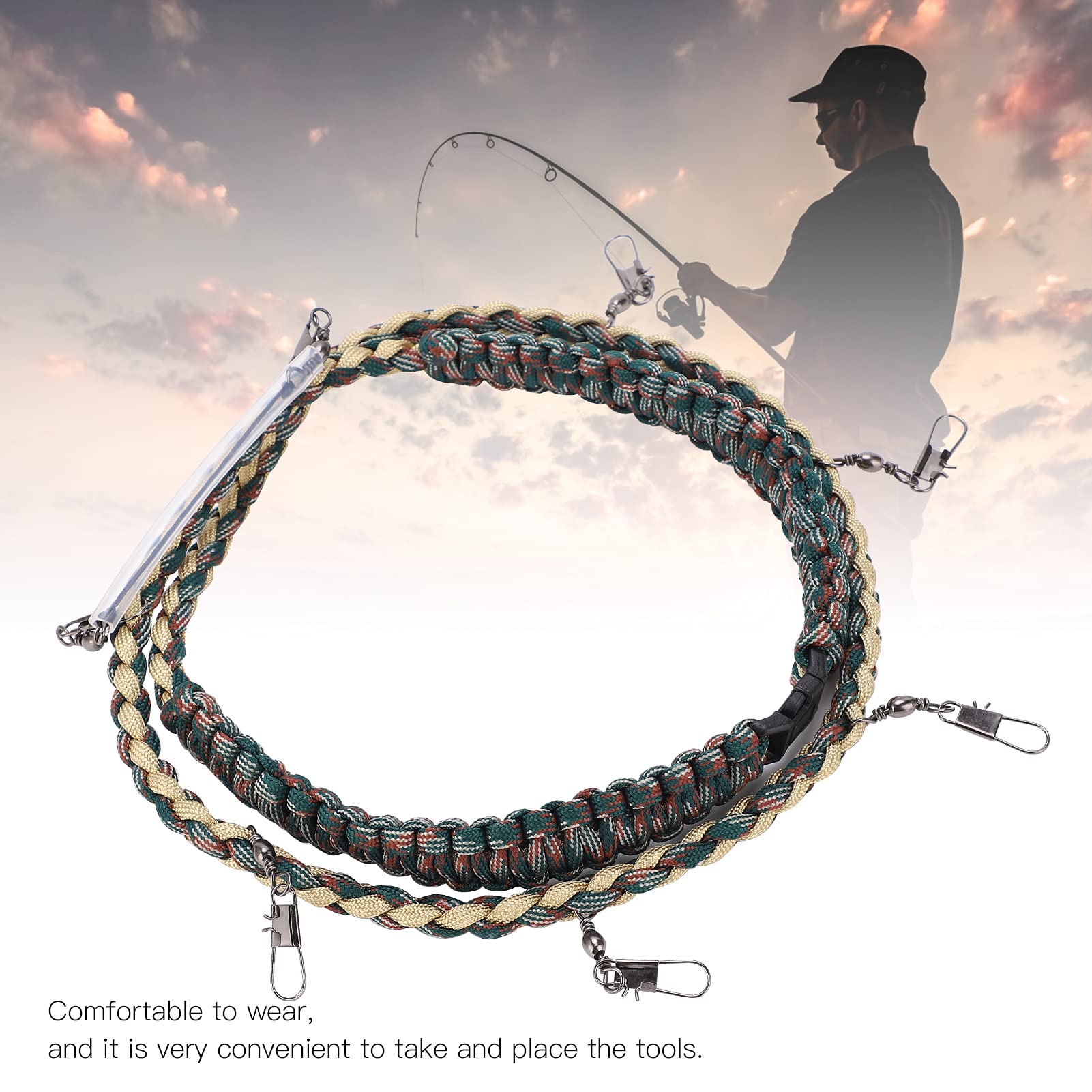 lvifloae Fly Fishing Nylon Braided Lanyard Necklace Fishing Nipper Patch Forcep Tippet Holder Tools Fly Fishing Starter Kit