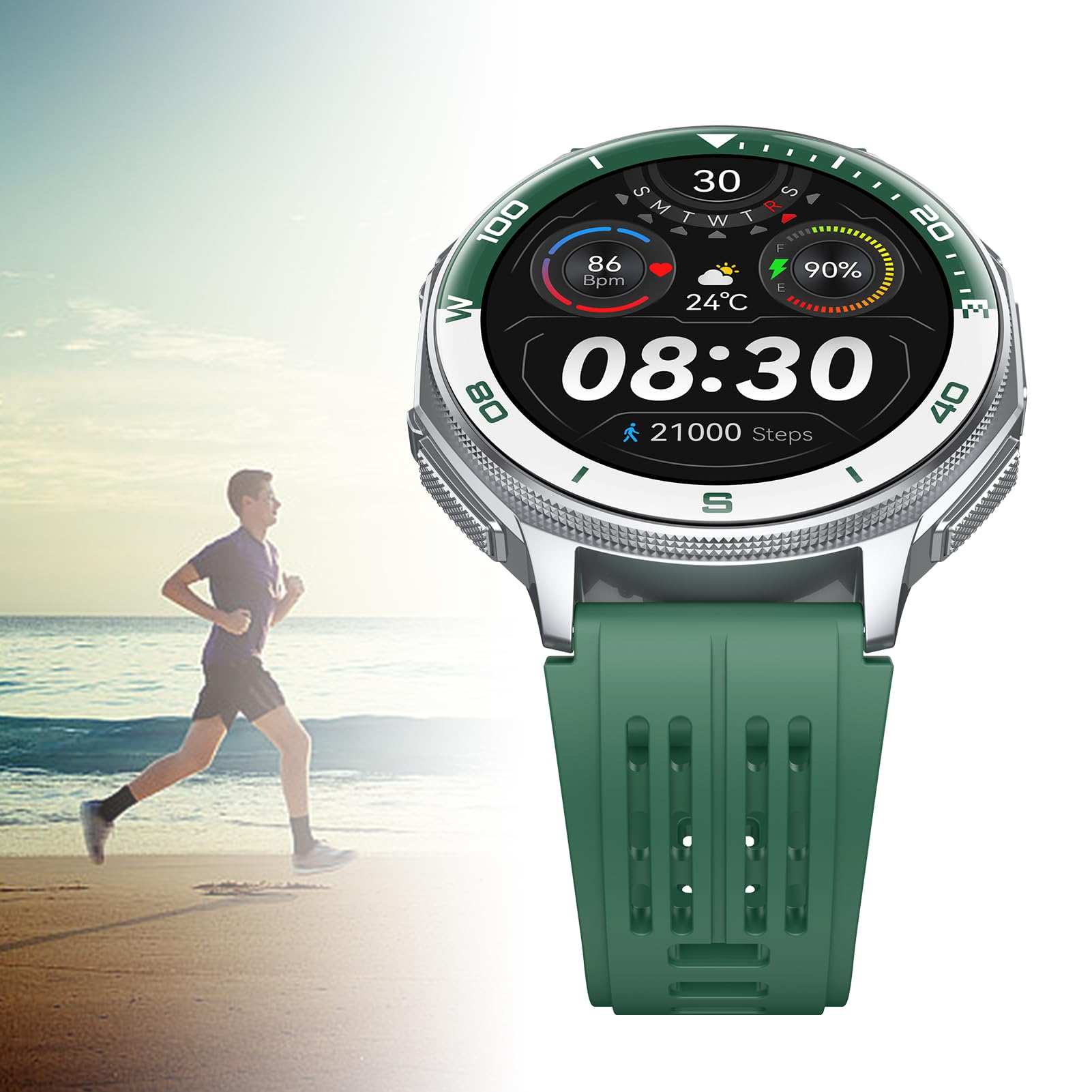 Eacam Montre Connectée de Course à Pied, Montre Intelligente de Course à