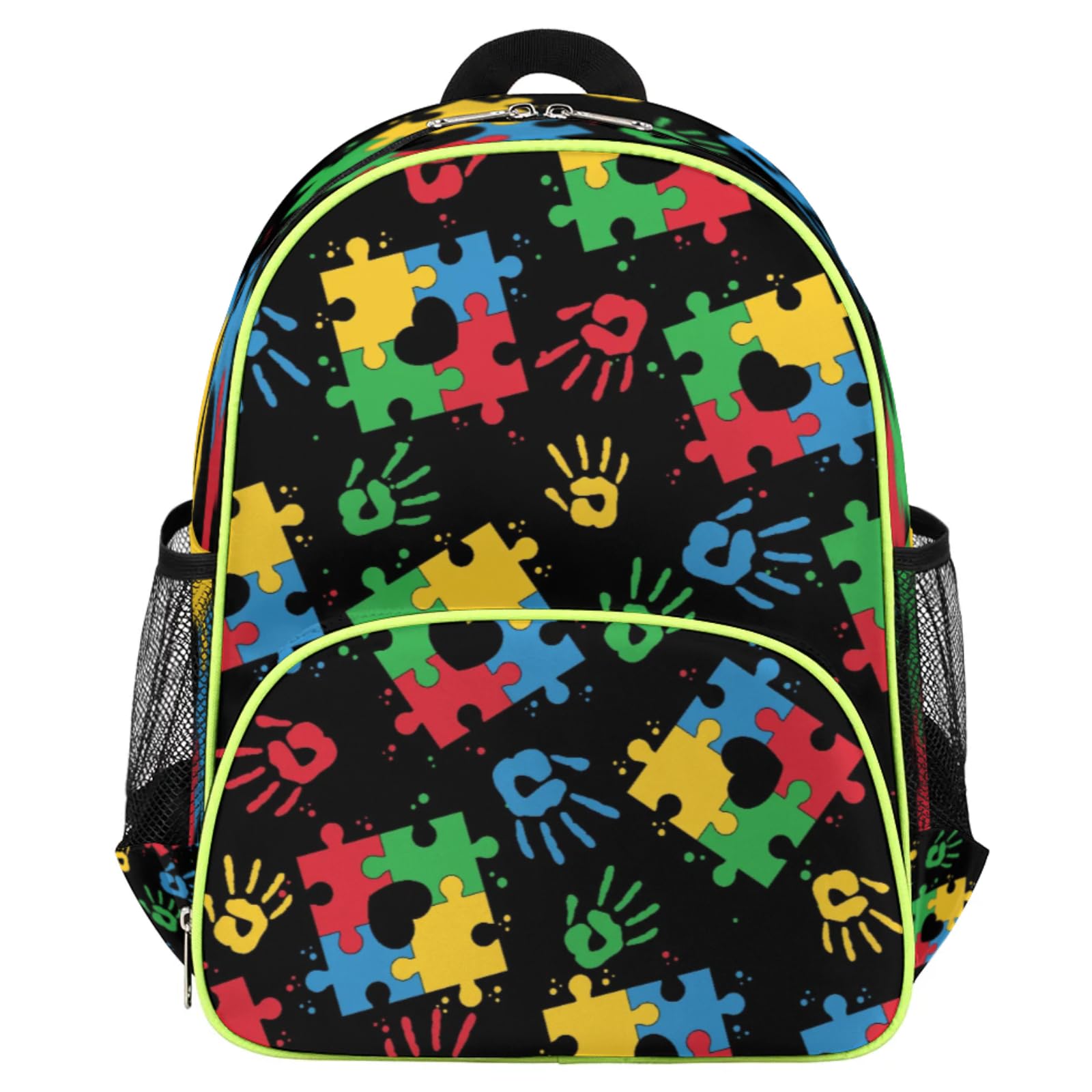 Kids Backpack for Boys Girls - Colorful Puzzle Toddler Bag Kindergarten School Bag Preschool Nursery Travel Small Bookbag