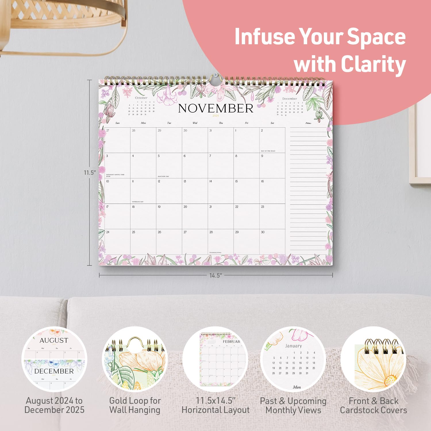 amazon-com-golden-4rabbits-floral-hanging-wall-calendar-2024-2025-august-2024-to-december-2025-monthly-calendar-17-month-double-spiral-office-calendar-elegant-gold-binding-large-11-5-x-14-5