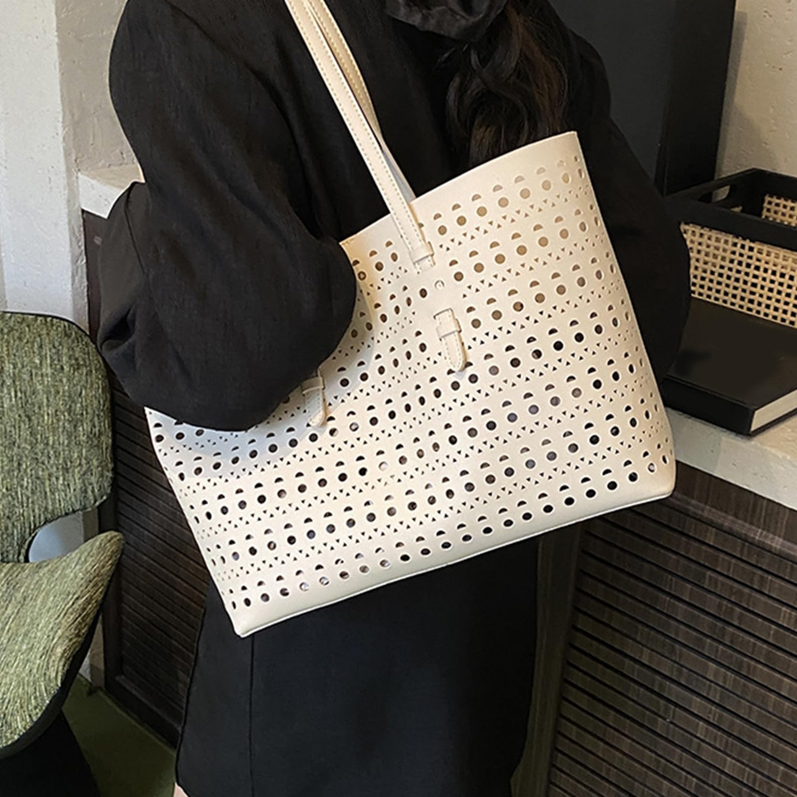 Borsa a Tracolla Leggera in PU Cava per Professionisti pendolari di Lavoro spaziosi con Tasche Multiple e pendolari quotidiani Resistenti allo Strappo