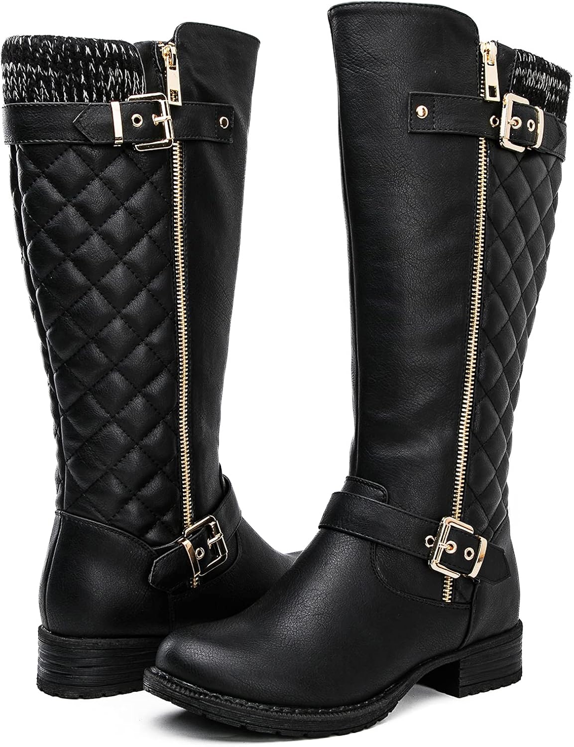 black tall boots