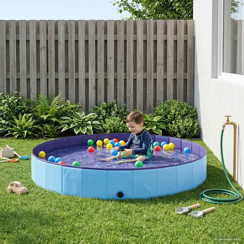 Mangloder - Piscina per bambini, blu, Ø 300 x 38 cm, in PVC spesso, per giardino e esterni, rotonda, autoportante, per estate e famiglia, impermeabile, con valvola di scarico rapido