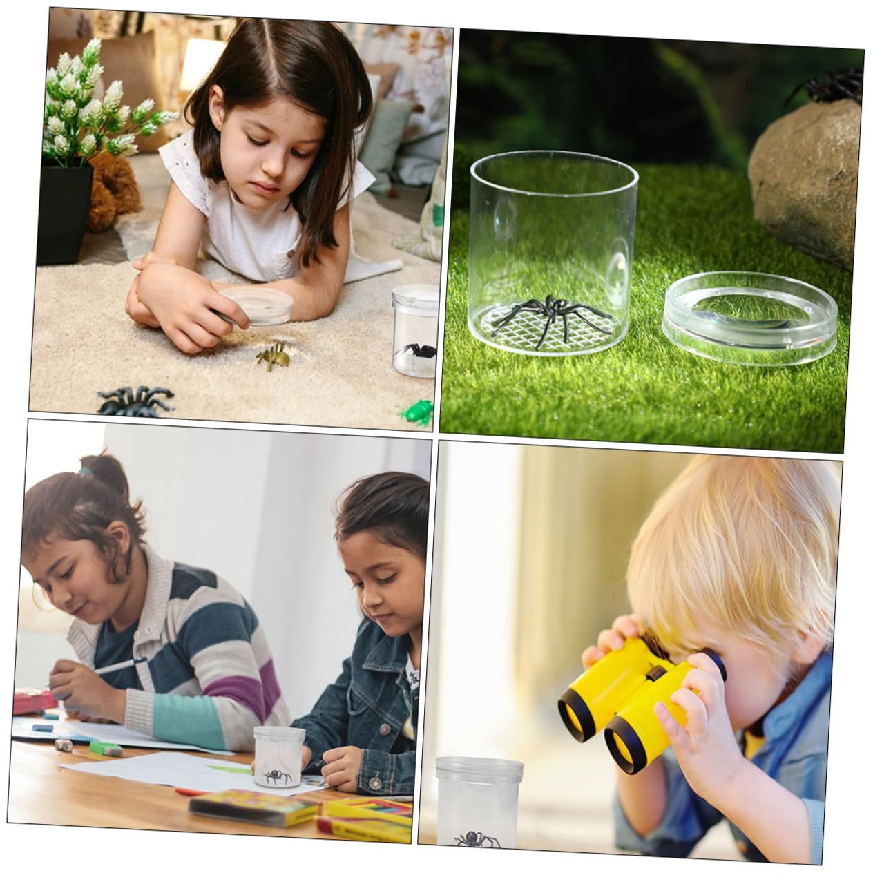 iplusmile 9piezas Taza de Observación de Insectos Lupa Multifunción Caja Hogar y Animales para Cajas de Insectos de Aumento
