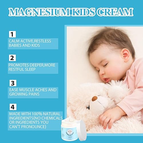 Miniatura 5 de Loción de magnesio para niños, loción de magnesio de 4 onzas para dormir, crema tópica de magnesio ayuda a los niños a mantener la calma durante la