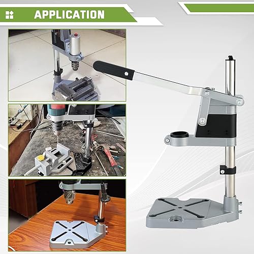 Miniatura 6 de ATPEAM Adaptador de prensa de taladro para taladro manual - Soporte portátil universal de sobremesa con mandril ajustable y base de aluminio