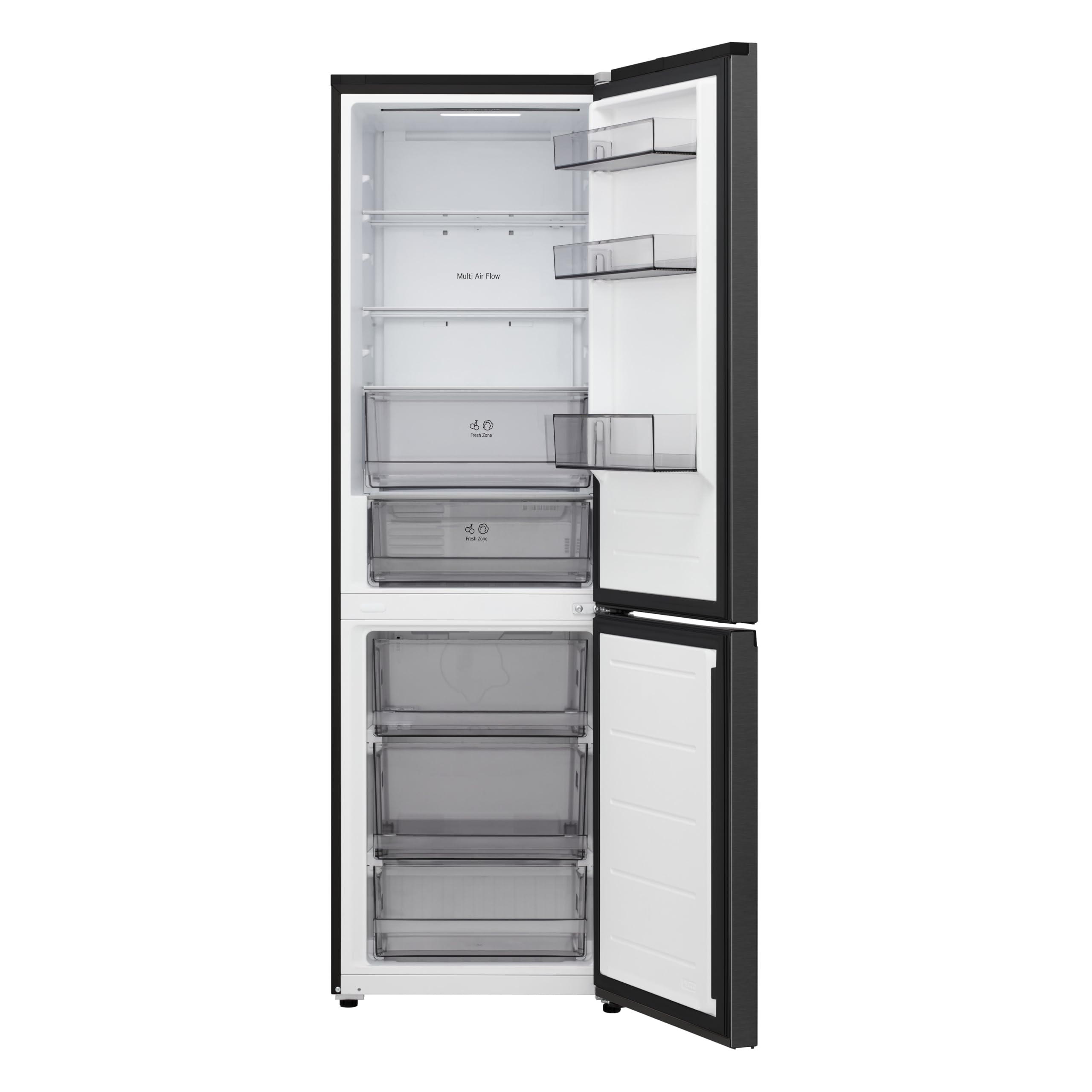 LG GBBSJ10DEP Frigorifero Combinato Fit & Max Larghezza 60 cm, Classe D, Raffreddamento Intelligente con AI Fresh, Total No Frost, Door e Linear Cooling, 333 L, Smart Inverter, Wi-Fi, Matte Black
