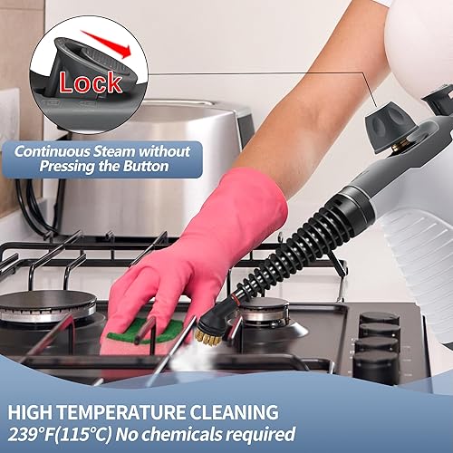 Miniatura 2 de Spurgehom Limpiador de vapor de mano, vaporizador portátil con trapeador, gran capacidad de 15.2 fl oz, juego de accesorios de 16 piezas para piso,