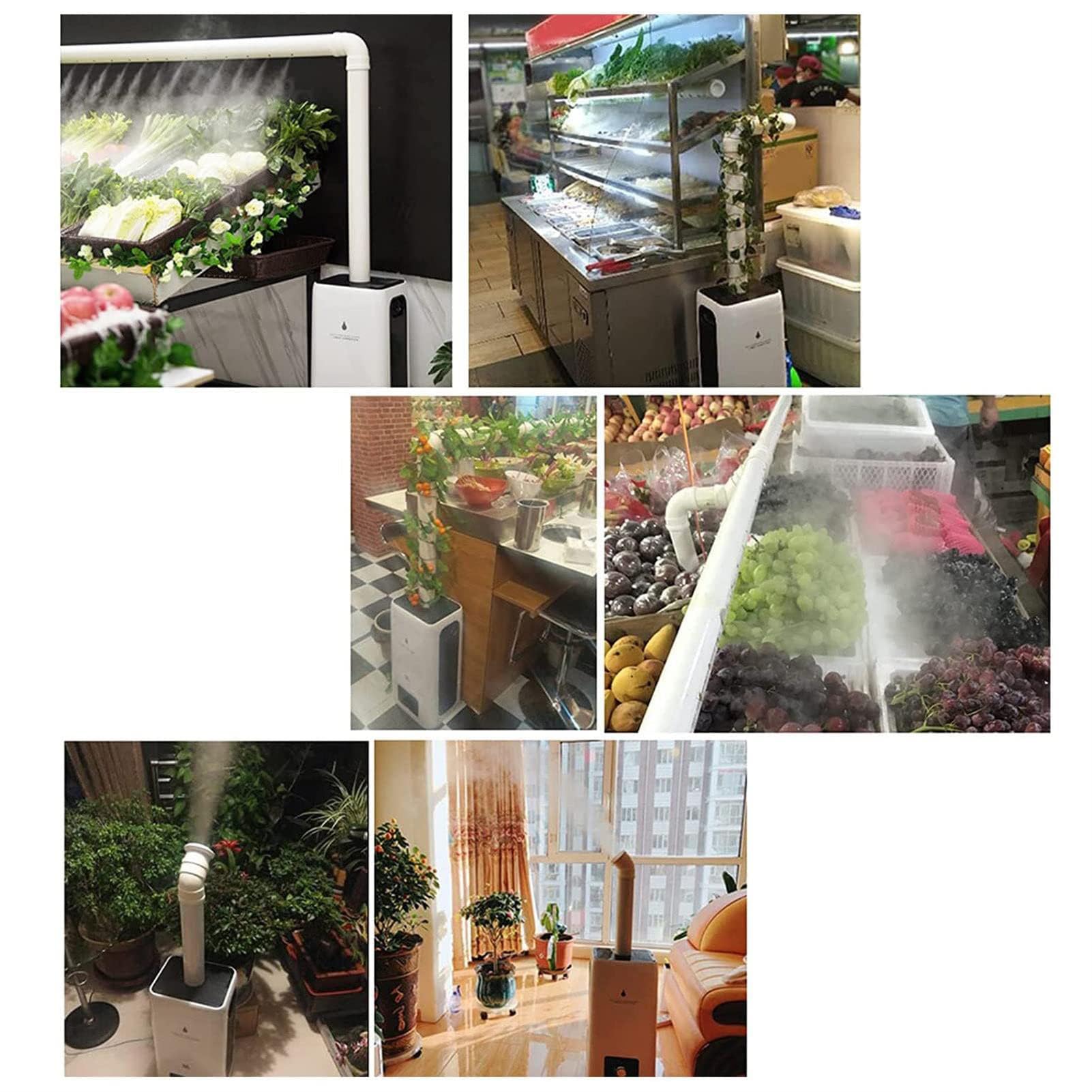 Humidificador Industrial Comercial, Humidificador para Toda La Casa, DiseñO De Relleno Superior, Boquillas De Niebla De 360°, para Supermercado, Invernadero Grande