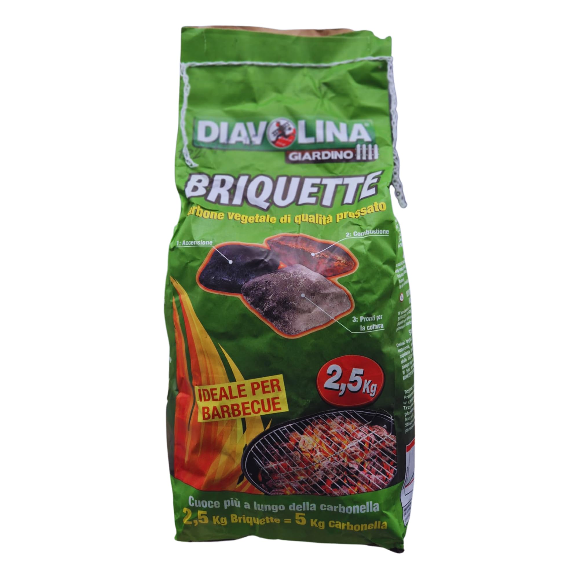 CARBONE VEGETALE Di Qualità Pressato in Bricchette Ideale Per Barbecue, 2,5 Kg. (4)
