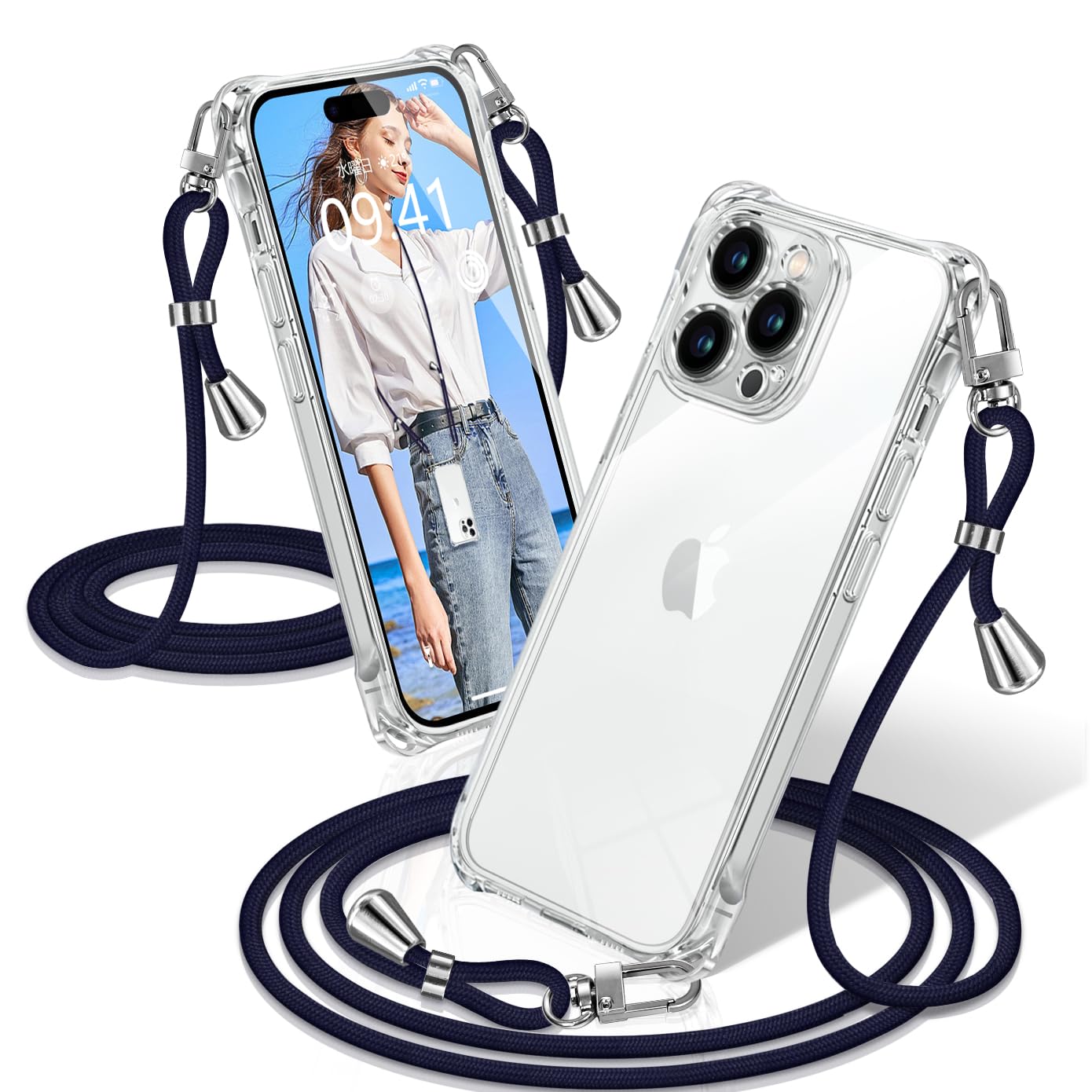 Amazon.co.jp: XIOYATY 用の iPhone 14 Pro ケース クリア ショルダー