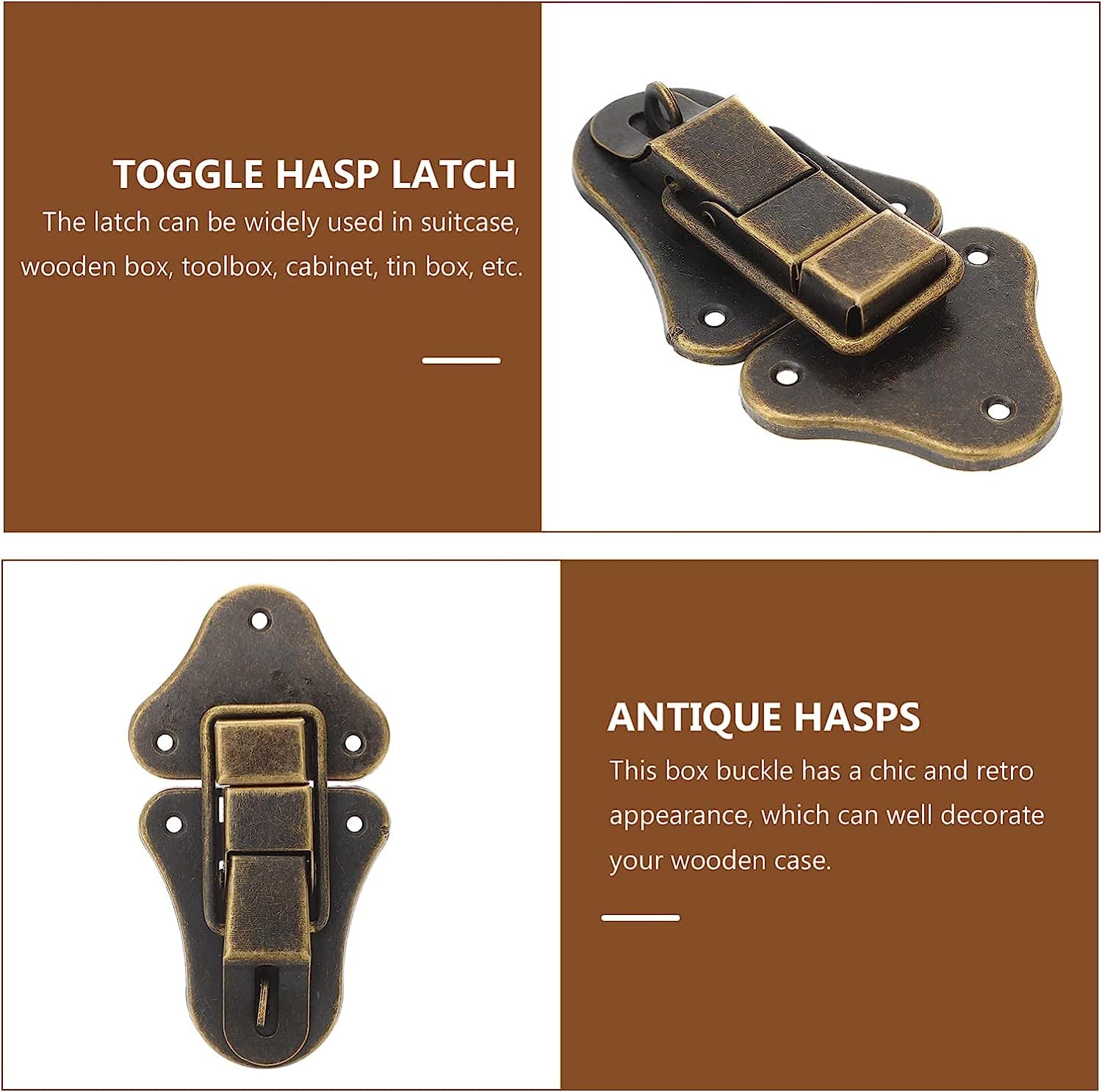 Chiusura a levetta, Chiusura a molla, 8 pezzi di chiusura a levetta con chiusura a scatto for scatole di legno, cassette degli attrezzi, scatole di legno, chiusura a scatto, chiusura a scatto for scat