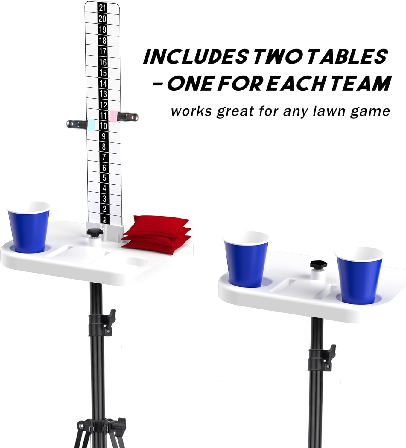 Teamaze Cornhole Scoreboard 2 Sets Cornhole Score Keeper with Drink Holder Corn Hole Game Accessories for Outside, Yard Game