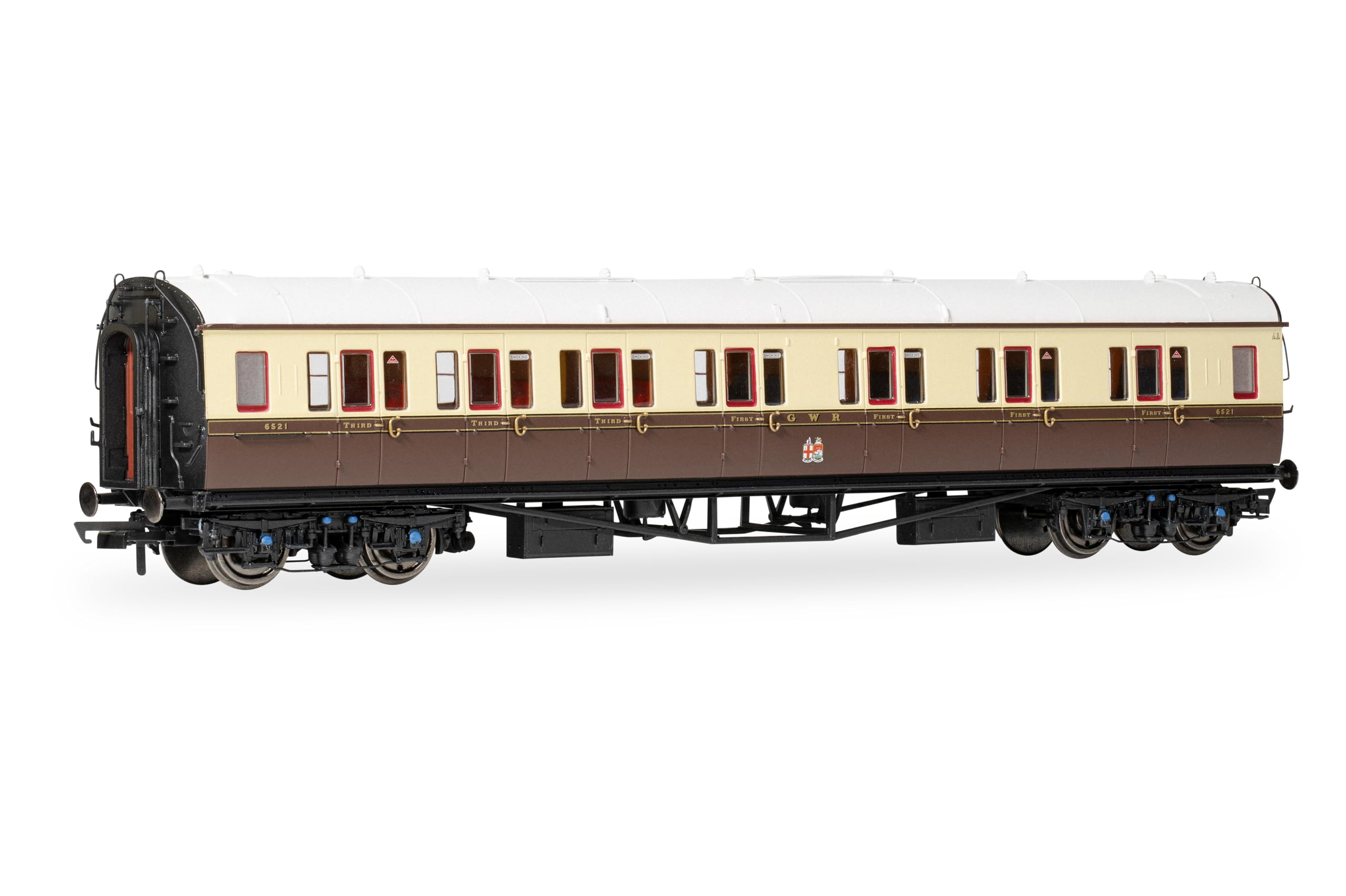 Hornby R40467 GWR Collet Coaches Corridor Composite LH 6521 Coach, Brown/Cream, 00 Gauge