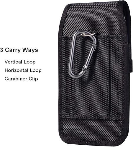 Miniatura 4 de Funda de nailon para teléfono celular, soporte para cinturón, ranura para tarjeta con clip para iPhone 16 Pro 11 15 Pro Max Samsung Galaxy S21 FE