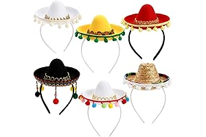 TOPZEA Baby Sombrero Hat, Fabric and Straw Mini Mexican Headband Party Hats