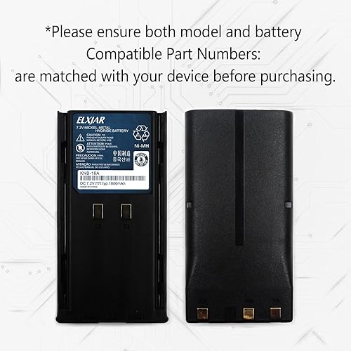Miniatura 4 de elxjar Paquete de 2 baterías de repuesto KNB-16 KNB-16A KNB-17A KNB-21 KNB-22N para Kenwood TK-380 TK-280 TK-390 TK-180 TK-190 TK-290 TK-290 TK-385
