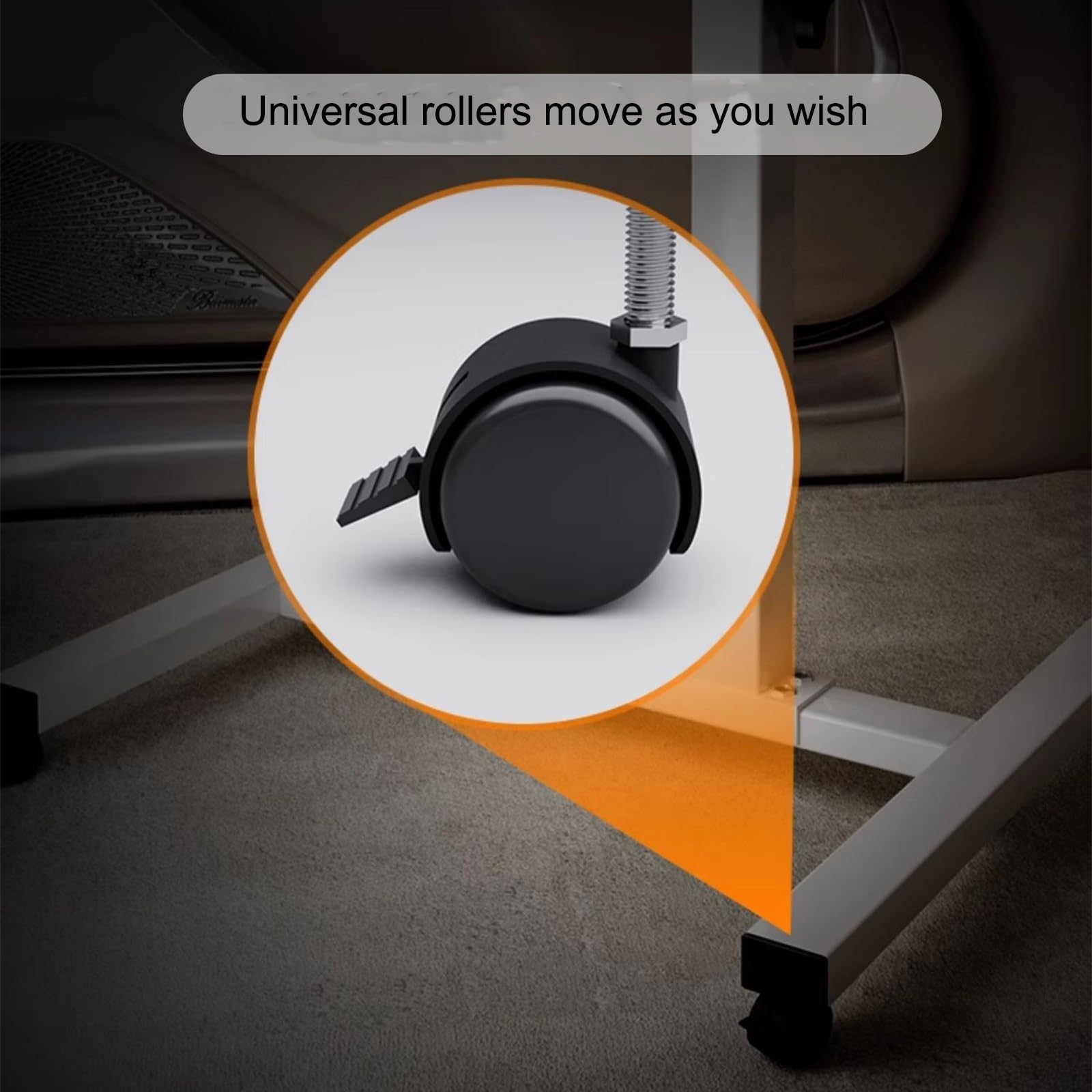 Mesa De Coche Plegable para Oficina, Ajustable Bandeja Portátil para Comer En El Coche, para Ordenador Portátil, Bandeja De Comida En El Soporte(Black 2,60 * 40cm/23.6 * 15.7in)
