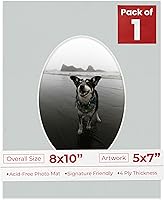 Vista 33 de Tapete de 8 x 10 pulgadas, corte biselado para fotos de 5 x 7 pulgadas, con apertura de tablero de fotos ovalado blanco precortado, sin ácidos, mate