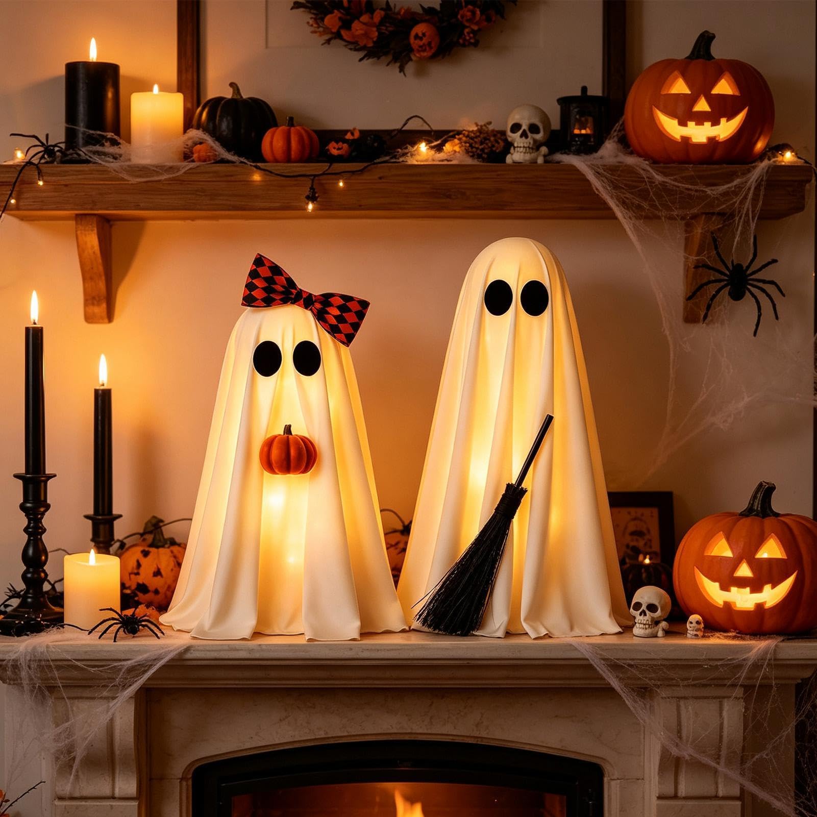 Decorazione per Halloween, spaventosa, carina, divertente decorazione da tavolo a LED