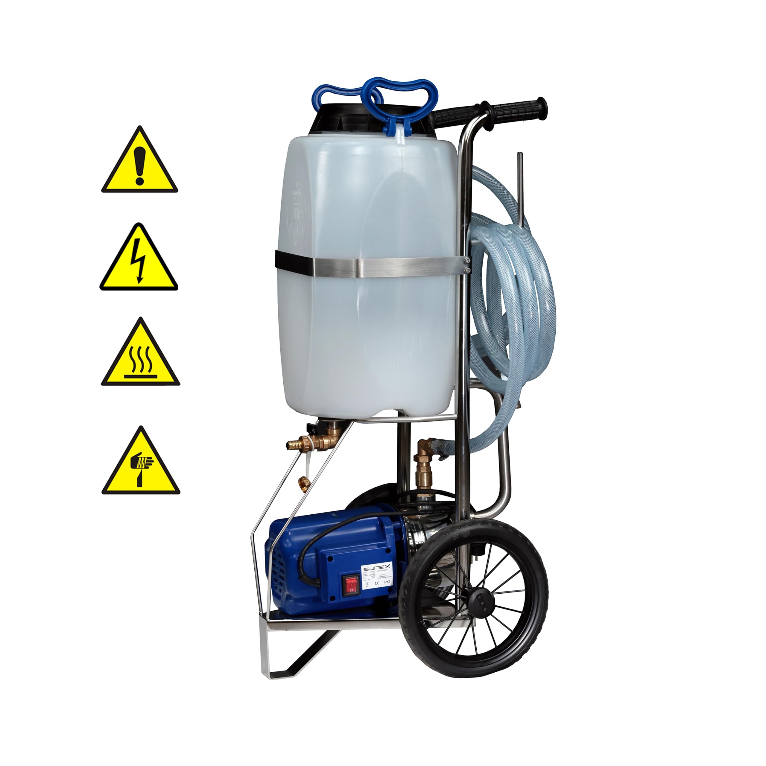 Estación de llenado y enjuague SUNEX® 30L sistemas cerrados Solartermia | Para agua, mezclas agua-glicol y líquidos de limpieza | Instalaciones solares, calefacción por suelo o pared
