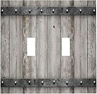 Vista 57 de Mid Century Morden Boho - Placa de pared para interruptor de luz dúplex de 1 banda, placa frontal decorativa eléctrica para receptáculo para baño