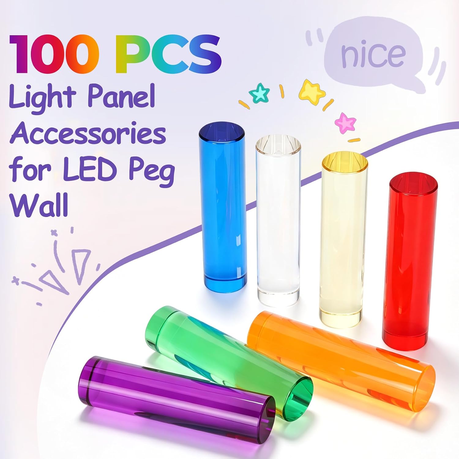 100 Pack LED Light Pegs Replacement Pieces for LED Peg Wall image 2