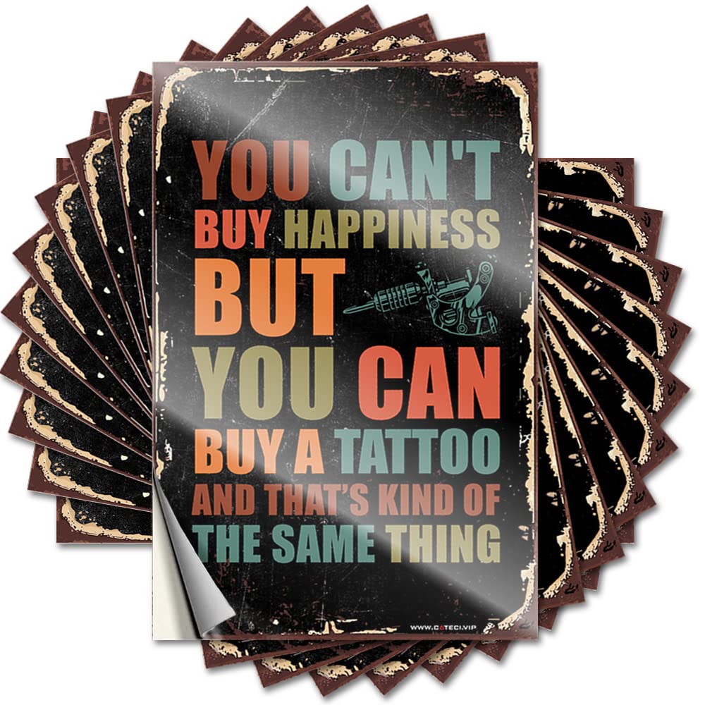 Decals Outside Decorations for Porch Mom Encouraging Door You Can't Buy Happiness But You Can Buy A Tattoo - Scratch Resistant Stickers(6X9CM)
