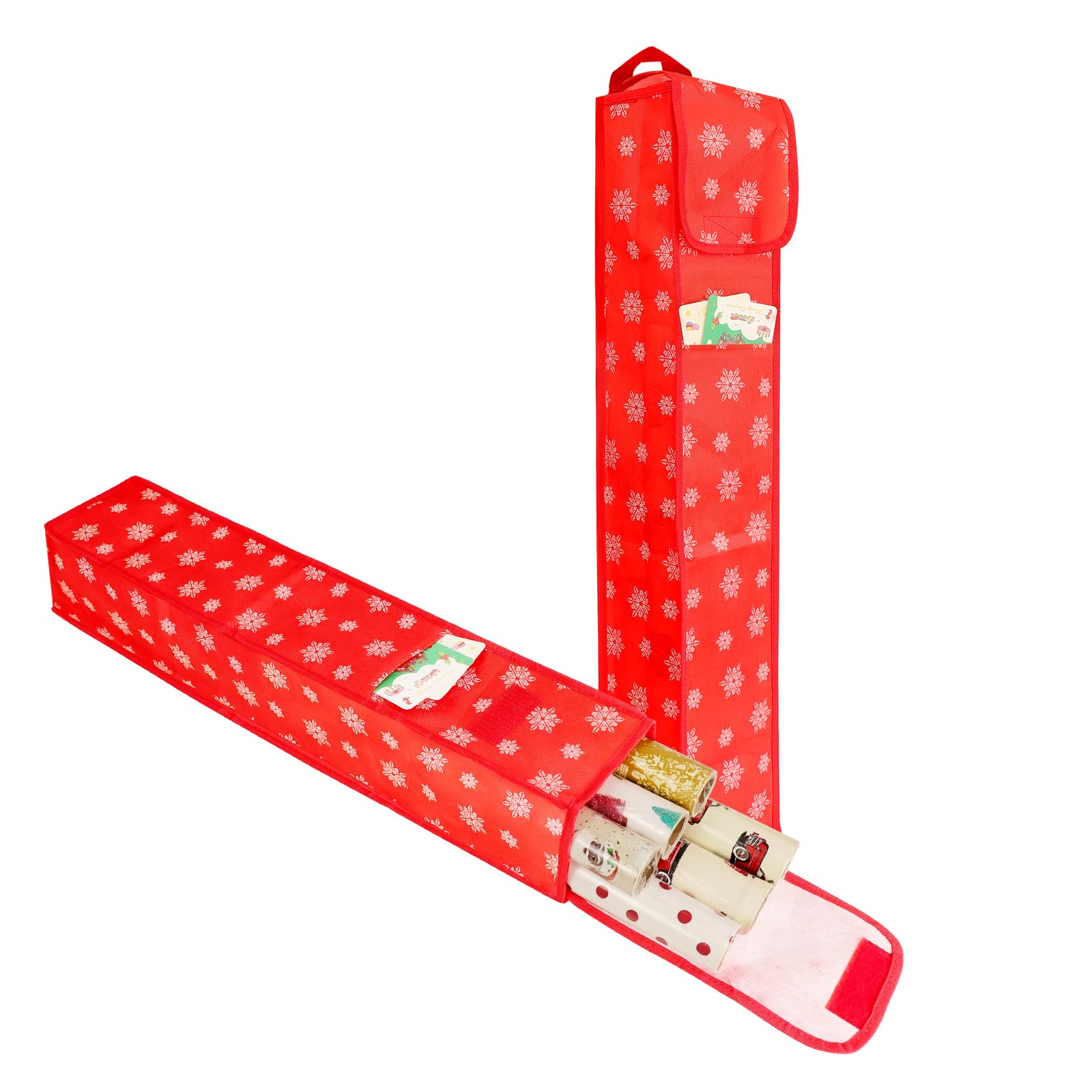 ZHSX Contenitore per Carta da Regalo, 2 Confezioni Porta Carta Regalo in Fibra, Organizzatore Dell'involucro del Regalo di Natale per Carta, Etichette, Fiocchi - 78 * 14 * 14cm