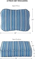 Vista 3 de Greendale Home Fashions 2-Piece Outdoor Deep Seat Cushion Set, Steel Blue Stripe