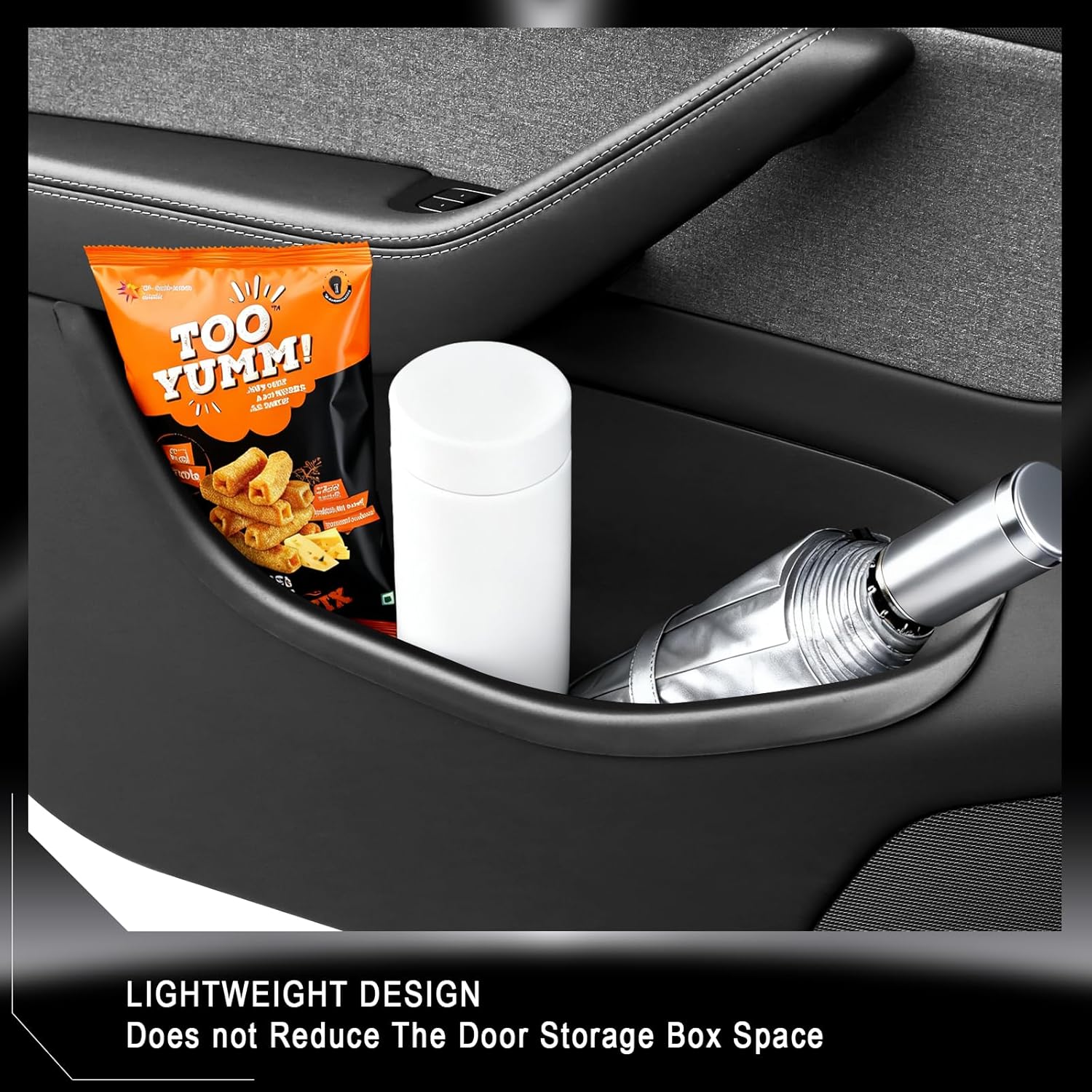 Door Side Organizer 4PCS Full-Cover for Tesla Model Y Juniper 2026, Custom Fit Door Pocket Storage Boxes, Anti-Slip Interior Accessories for Model Y Juniper, Easy to Install, Premium TPE Liner