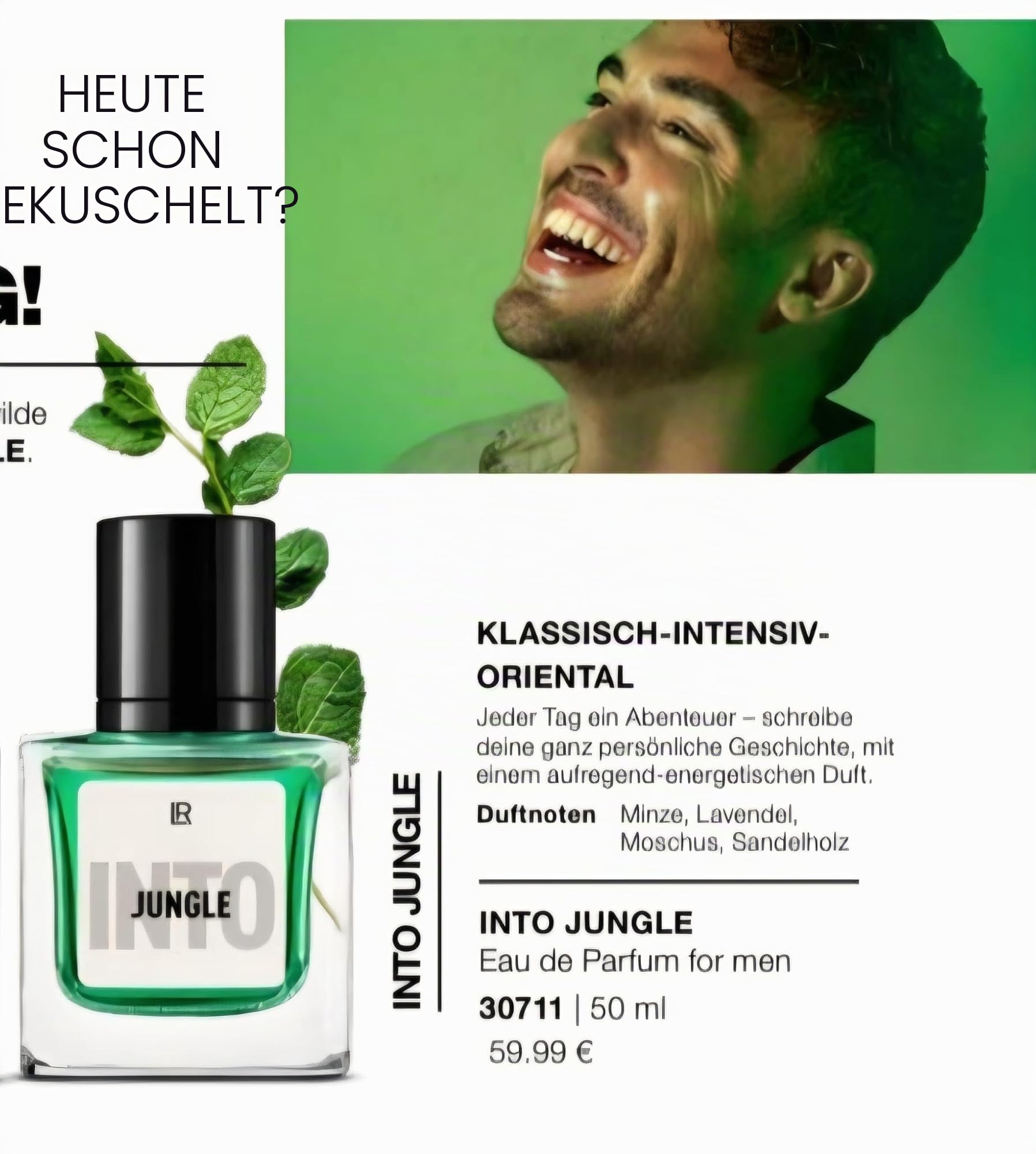 Jungle Man, INTO Jungle Eau de Parfum für Herren – Intensiv orientalischer Männerduft mit Minze, Lavendel & Orangenblüte – Maskulines EdP – 50 ml