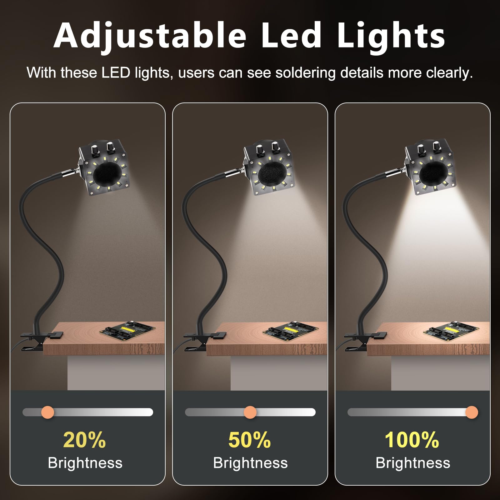 Treedix Solder Fume Extractor Fan, Solder Air Absorber Remover with Dimmable LED Light and Adjustable Fan Speed - Image 3