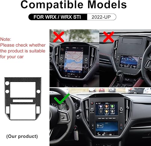 Miniatura 2 de AIRSPEED Para Subaru WRXWRX STI 2022 2023 Cubierta del marco de navegación de la consola central del automóvil Cubierta del marco de navegación de